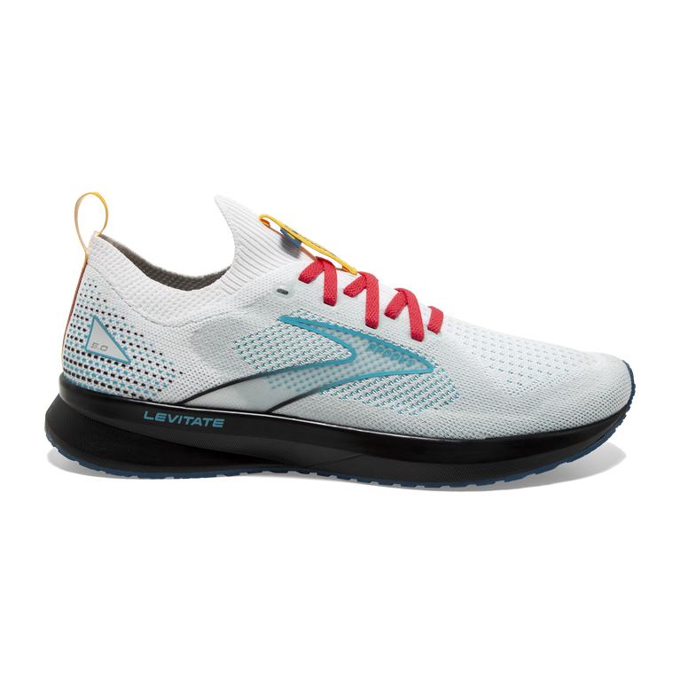 Brooks Levitate StealthFit 5 Energy-Return Womens Road Running Shoes - White/Luna/BlueBird - Indones